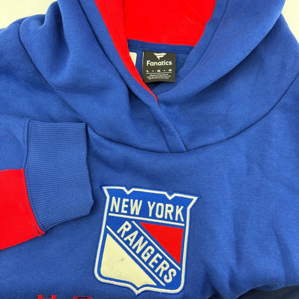 Fanatics New York Rangers Cropped Hoodie Women's Embroidered NHL Sweatshirt L